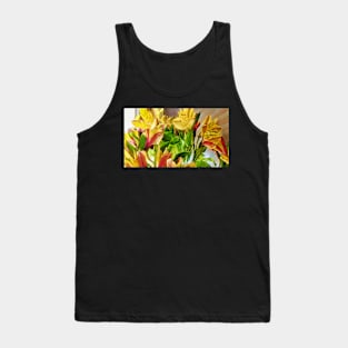 Yellow and Red Flowers Tank Top